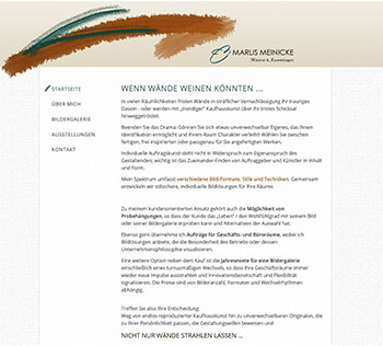 Webdesign Referenz neue Website Marlis Meinicke - Malerei & Assemblagen