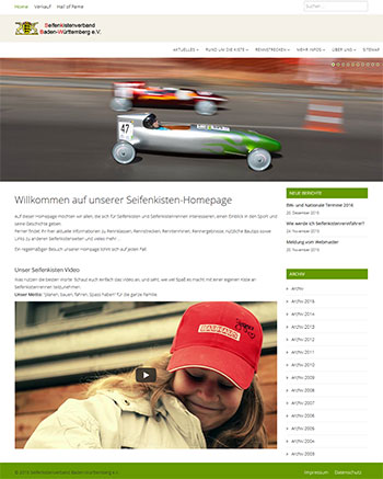 Webdesign Referenz Redesign Website Seifenkistenverband Baden-Württemberg e.V.