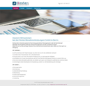 Webdesign Referenz neue Website Förster Bürodienstleistungen GmbH