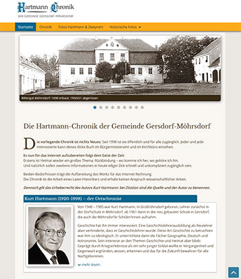 Webdesign Referenz Website Hartmann-Chronik erstellt