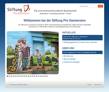 Webdesign Referenz Website Wartung & Betreuung Stiftung Pro Gemeinsinn gGmbH